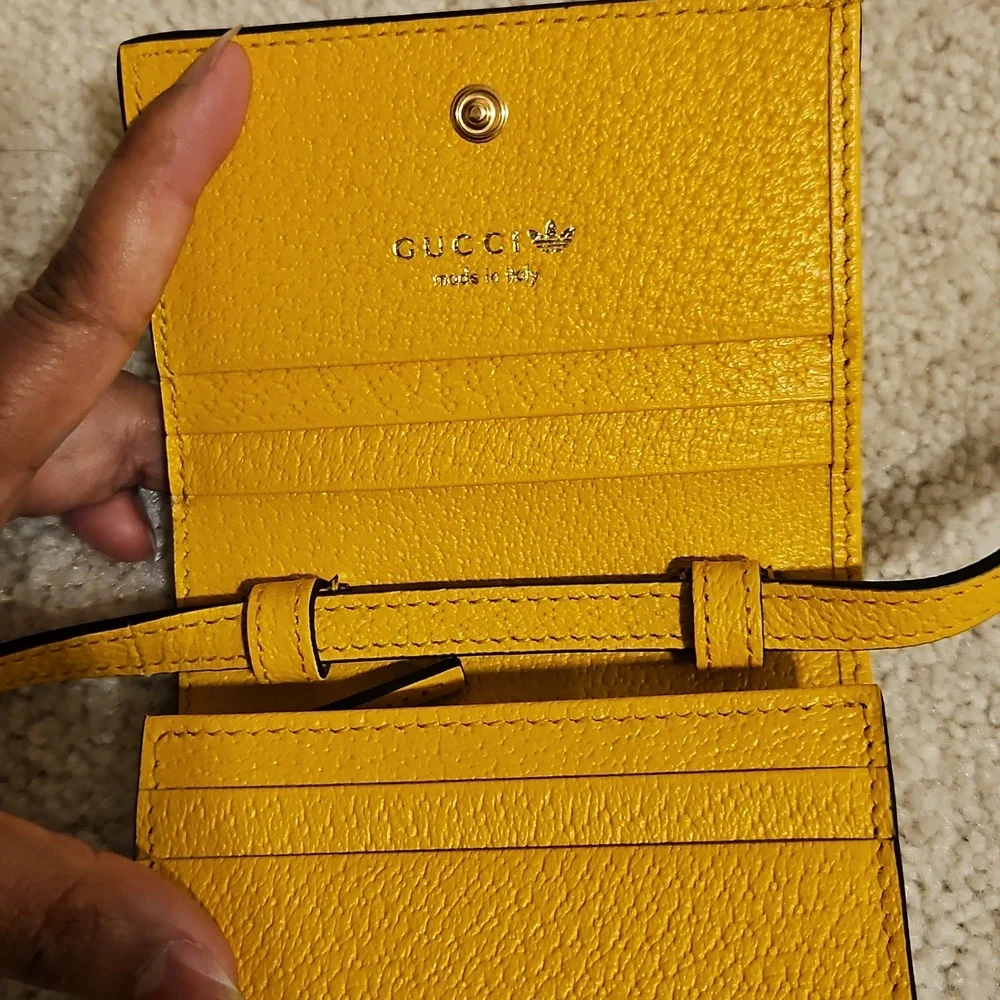 🛑GUCCI x Adidas Leather Horsebit Card Holder Mini Crossbody Bag - Picture 9 of 11